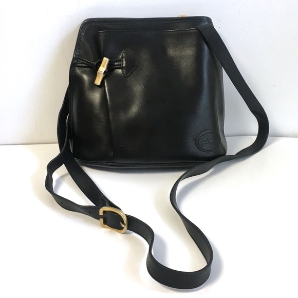 Longchamp Handbags - Vintage Longchamp Roseau Purse Crossbody Bag Black